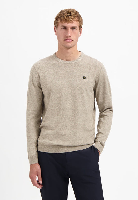 No Excess Melange Pullover Crew Neck - Sand
