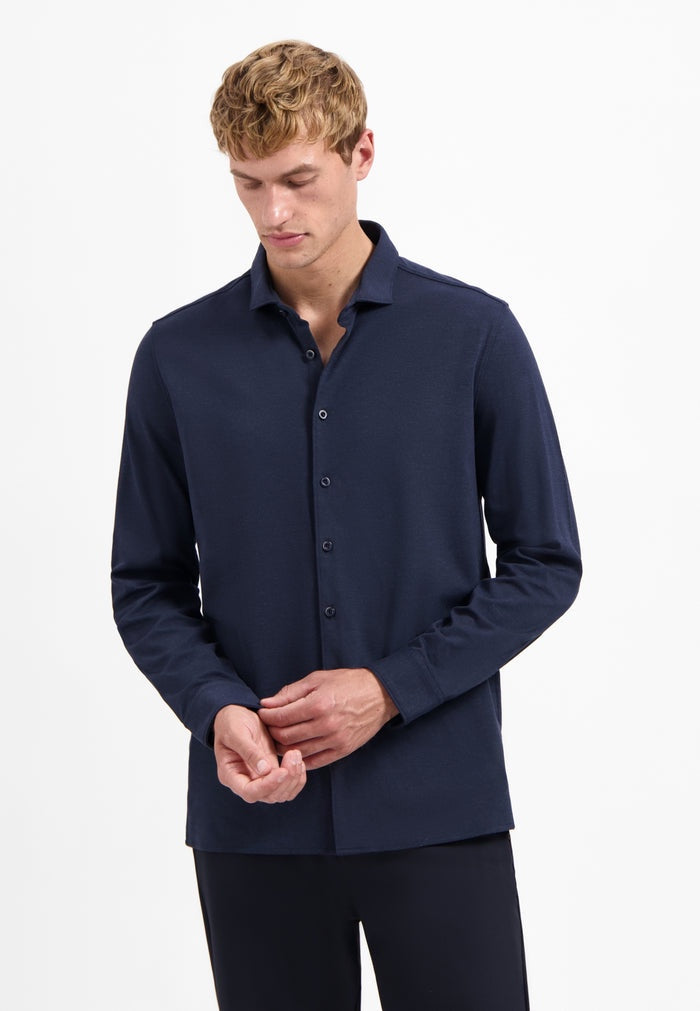 No Excess Timeless Basics Jersey Long Sleeve Shirt - Night