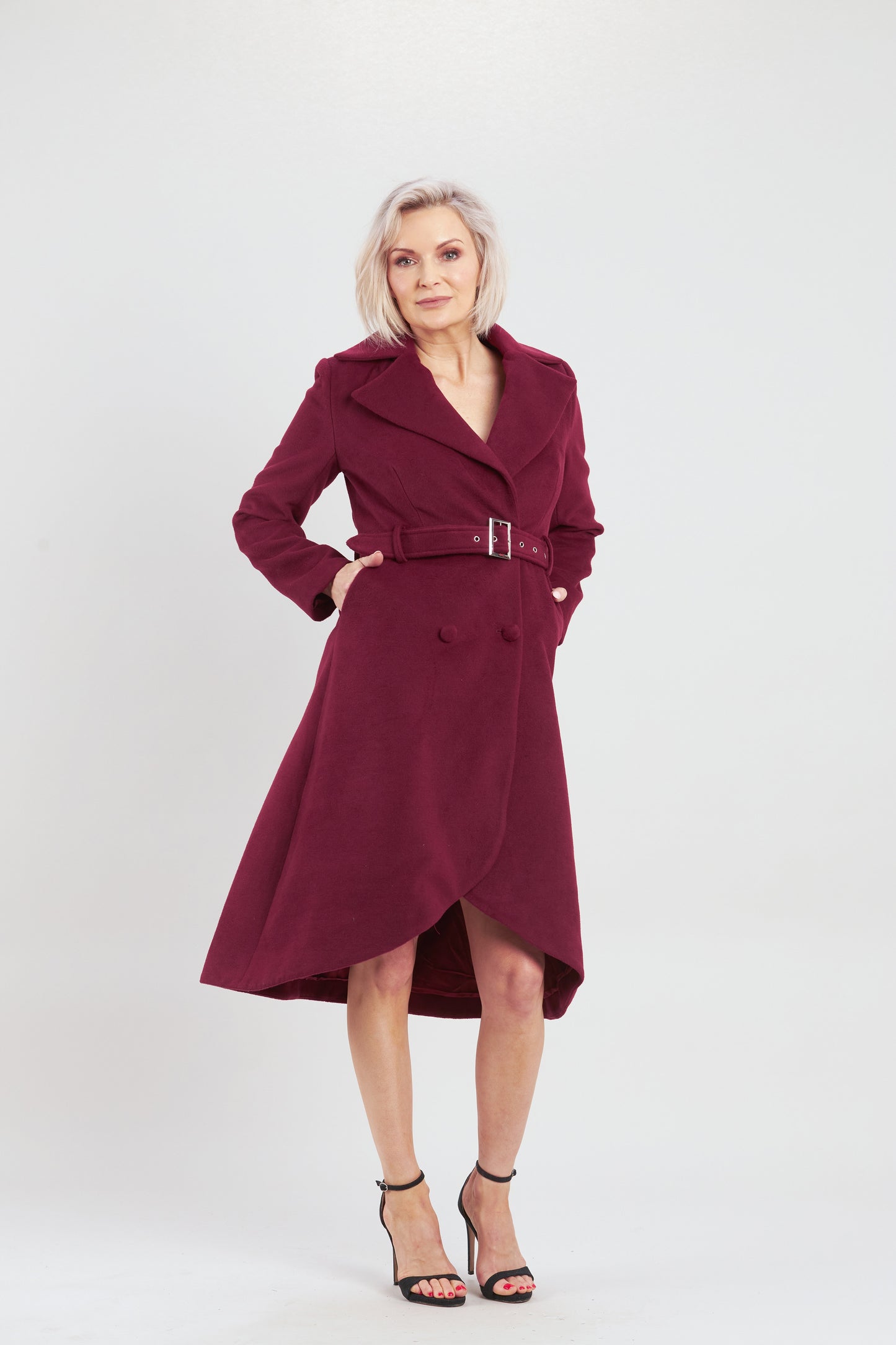 Pink Ruby Wine Cosi A-Line Coat