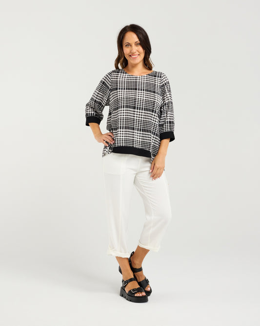 Seduce Taylor Top - Black Check