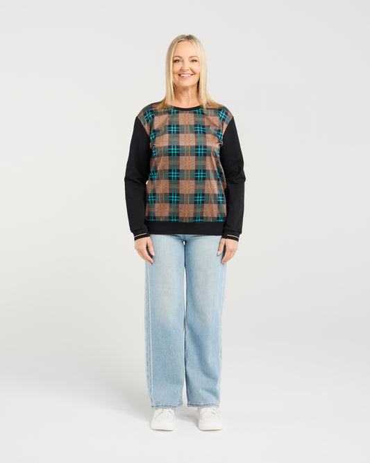 Seduce Londyn Top - Brown Plaid