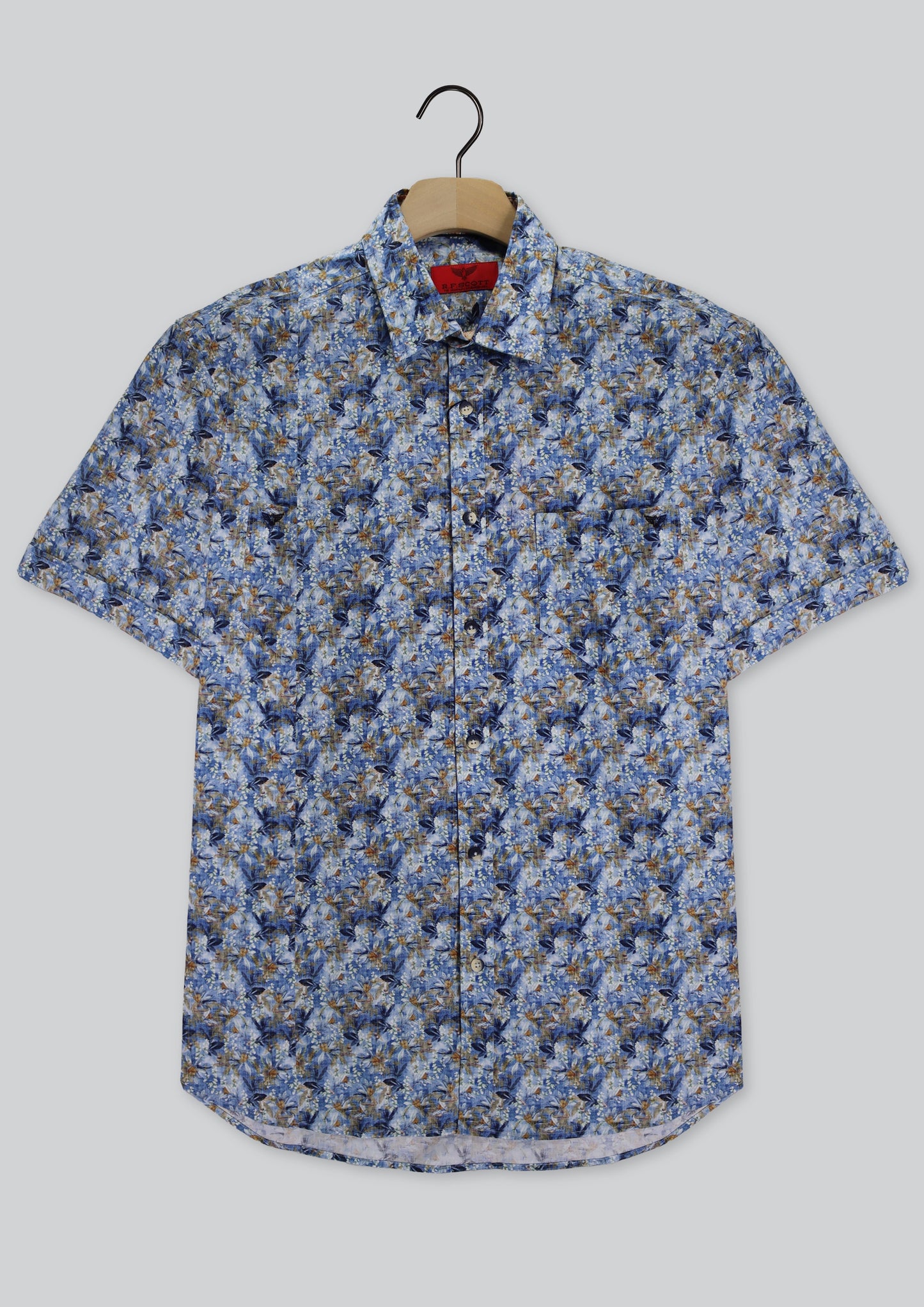 RF Scott Navy Floral Short Sleeve Shirt