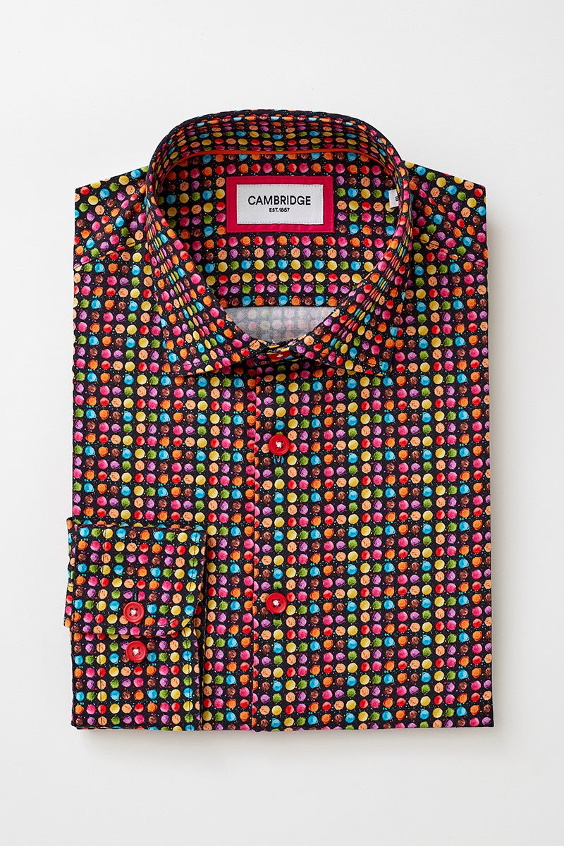 Cambridge Sorrento Multi Circles Long Sleeve Shirt
