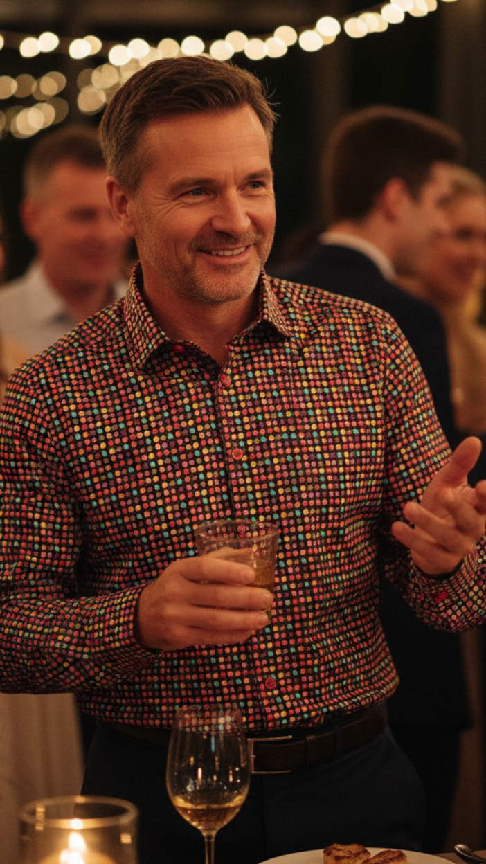 Cambridge Sorrento Multi Circles Long Sleeve Shirt