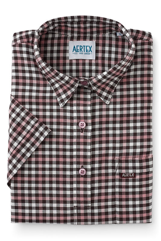 Aertex Women's Chocolate Check Short Sleeve Shirt