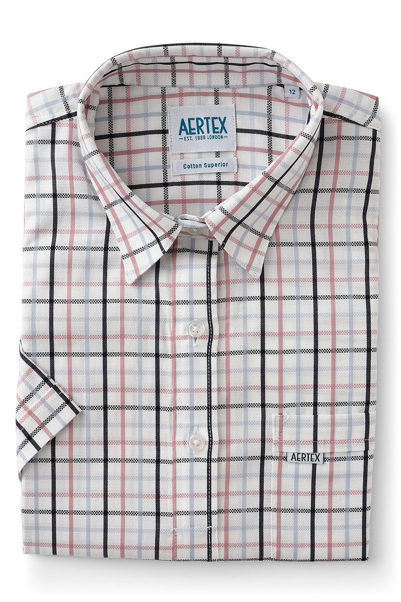 Aertex Wells Women's Multi Pink Check Short Sleeve Shirt
