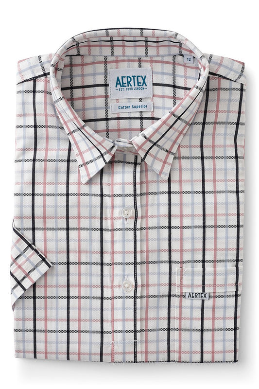 Aertex Wells Women's Multi Pink Check Short Sleeve Shirt