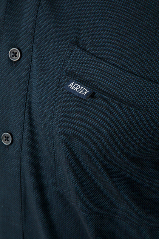 Aertex Wells Plain Navy Short Sleeve Shirt