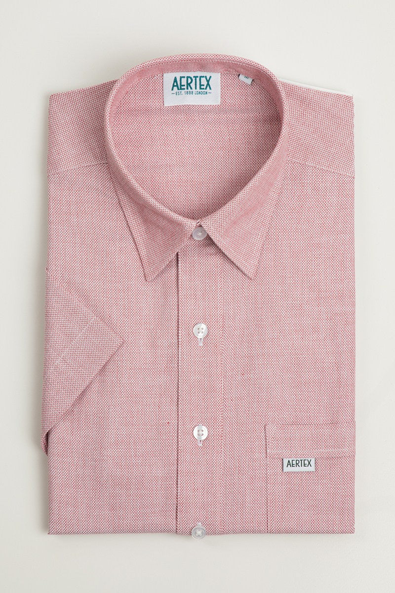 Aertex Women's Plain Light Red Short Sleeve Shirt
