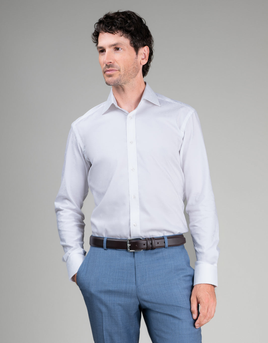 Rembrandt London White Paisley Long Sleeve Shirt