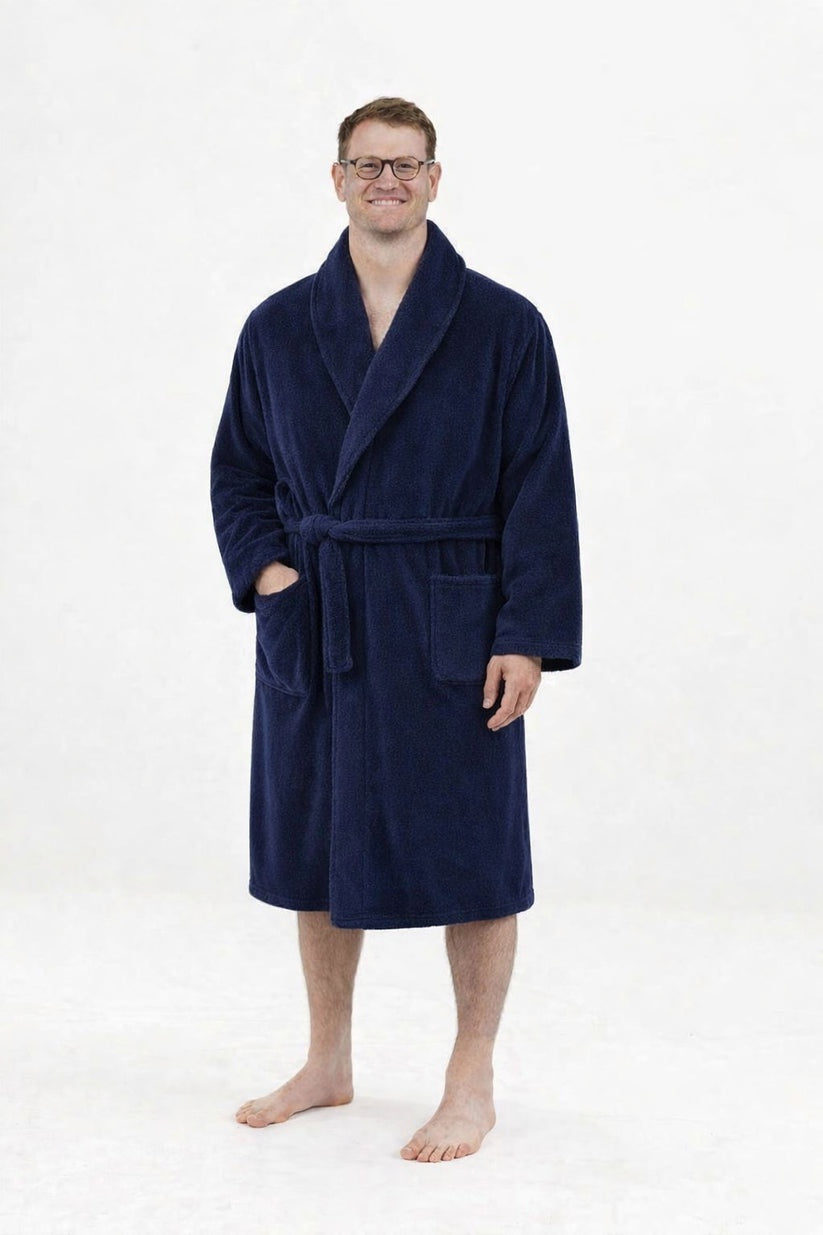 Lichfield Terry Cotton Robe - Navy