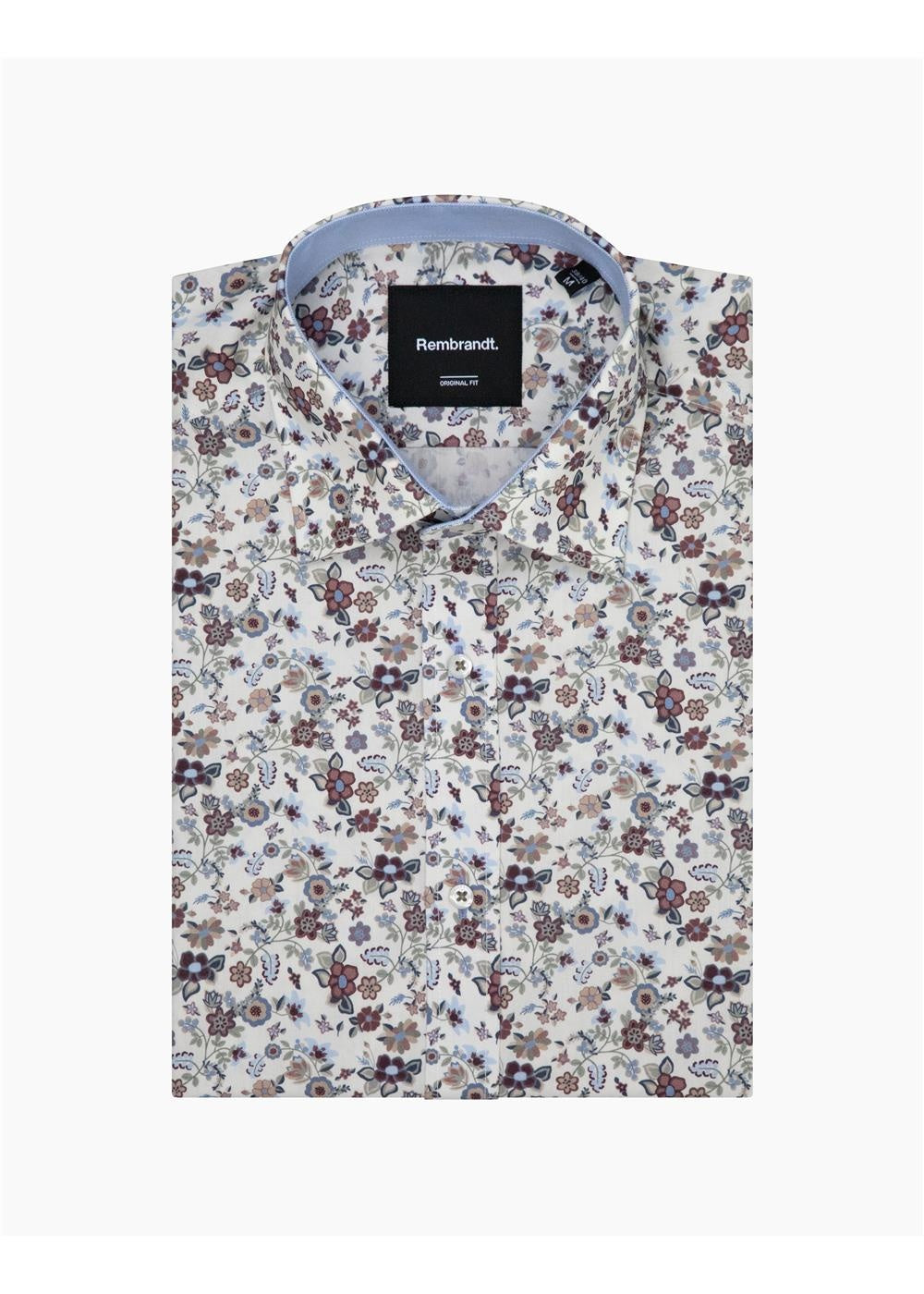 Rembrandt Barbican White Garden Floral Long Sleeve Shirt