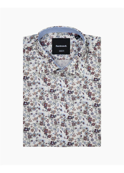 Rembrandt Barbican White Garden Floral Long Sleeve Shirt