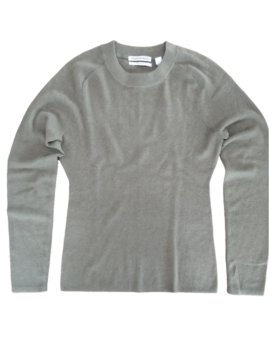 Country Road Merino Silk Long Sleeve Knit Top-Kelp