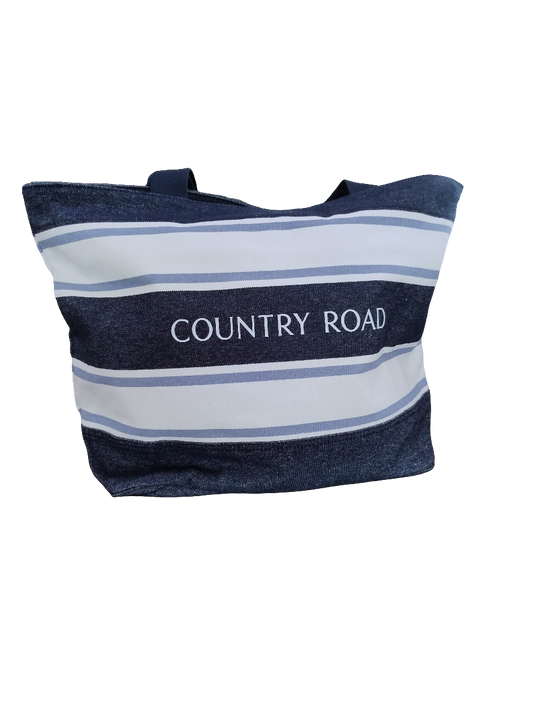 Country Road Harry Stripe Shopper Bag Navy