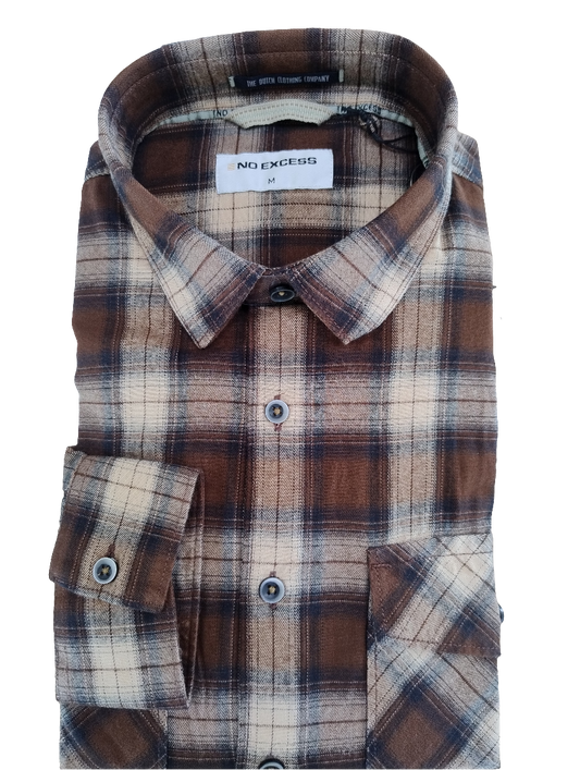 No Excess Checked Shirt: Timeless Style and Comfort | Brown