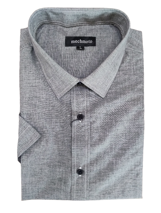Mechmoto Textured Charcoal Short Sleeve Shirt