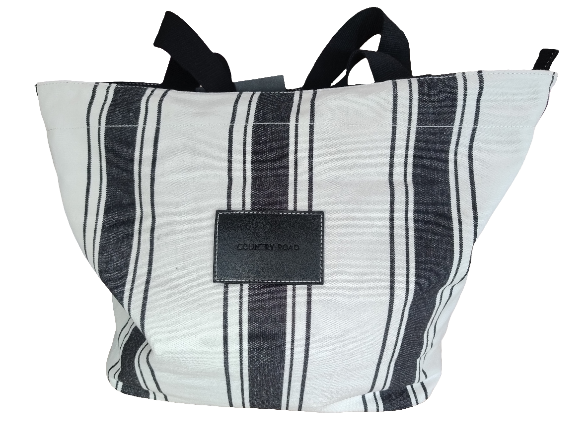 Country Road Harry Stripe Shopper Bag - Black Stripe