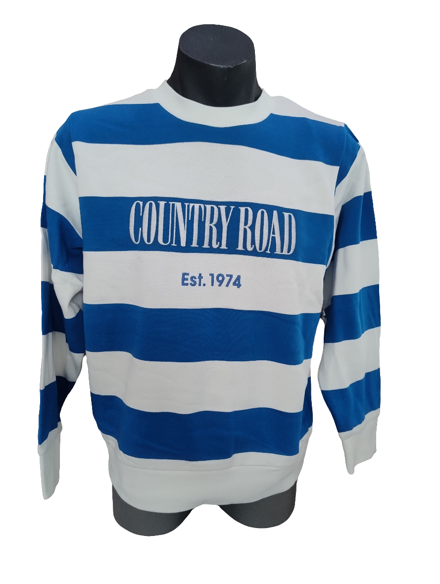 Country Road Verified Australian Cotton Stripe Heritage Sweat - Marine