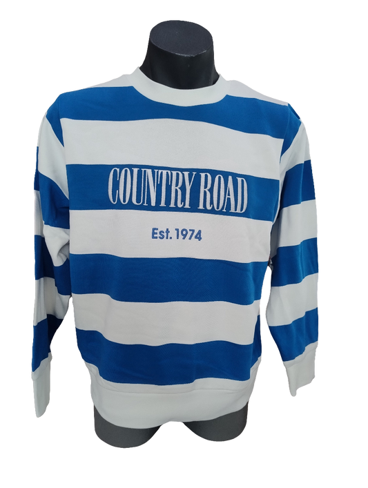 Country Road Verified Australian Cotton Stripe Heritage Sweat - Marine