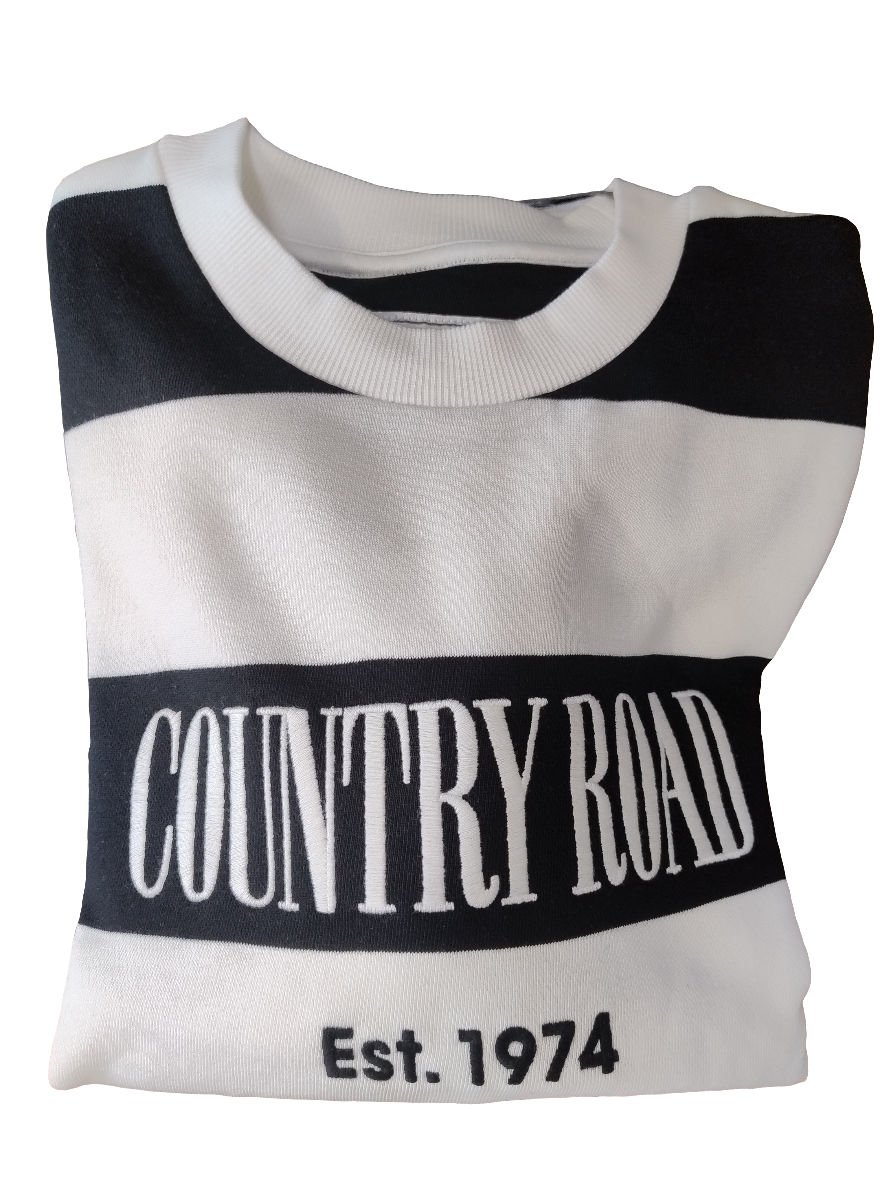 Country Road Heritage Womens Sweatshirt - Black Stripe