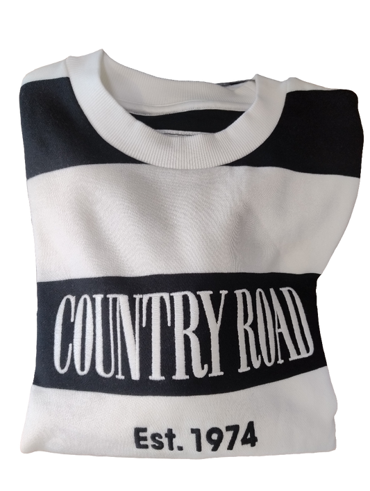 Country Road Heritage Womens Sweatshirt - Black Stripe