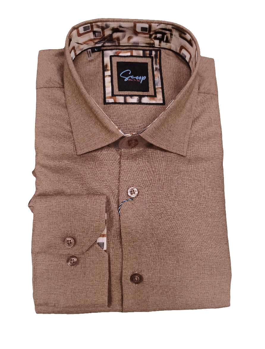 Scoop Artex Long Sleeve Shirt - Copper
