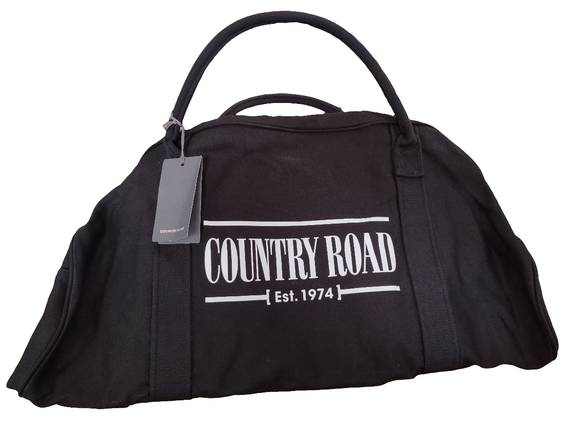 Country Road Heritage Zip Canvas Black Tote Bag