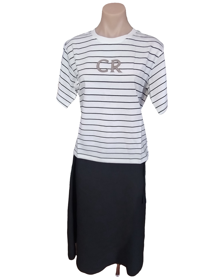 Country Road CR Logo T-Shirt - Black Stripe