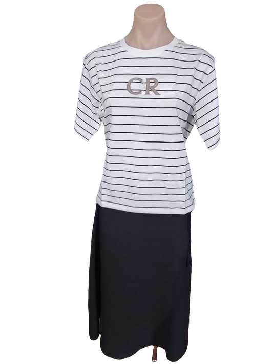 Country Road CR Logo T-Shirt - Black Stripe