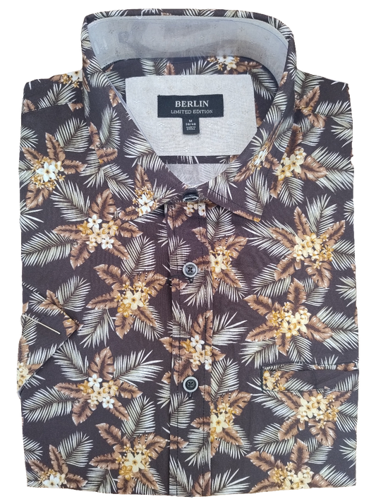 Berlin Maui Viscose Print Short Sleeve Shirt