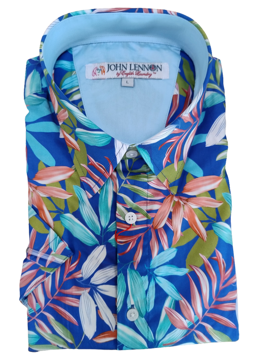 John Lennon Multicolured Leaves Short Sleeve Shirt