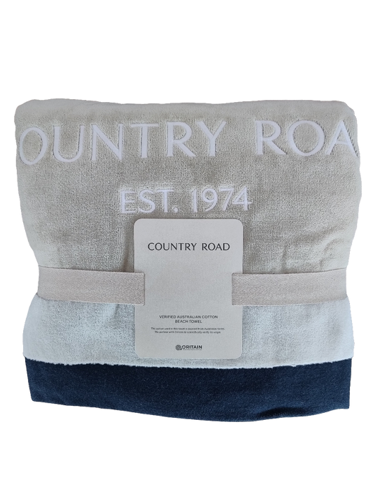 Country Road Border Beach Towel Sand