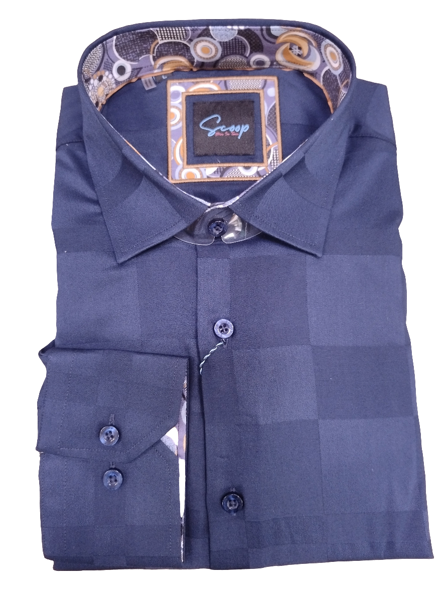 Scoop Luster Long Sleeve Shirt - Navy