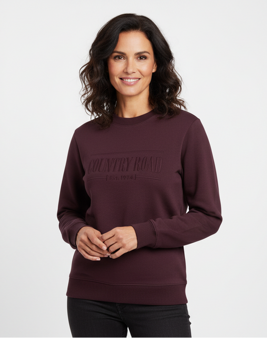 Country Road Heritage Womens Sweatshirt-Plum