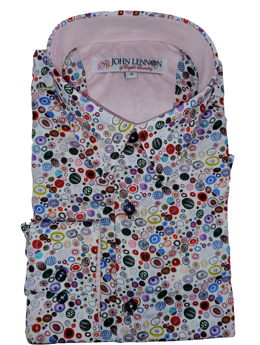 John Lennon Coloured Shapes Pink Multi Long Sleeve Shirt