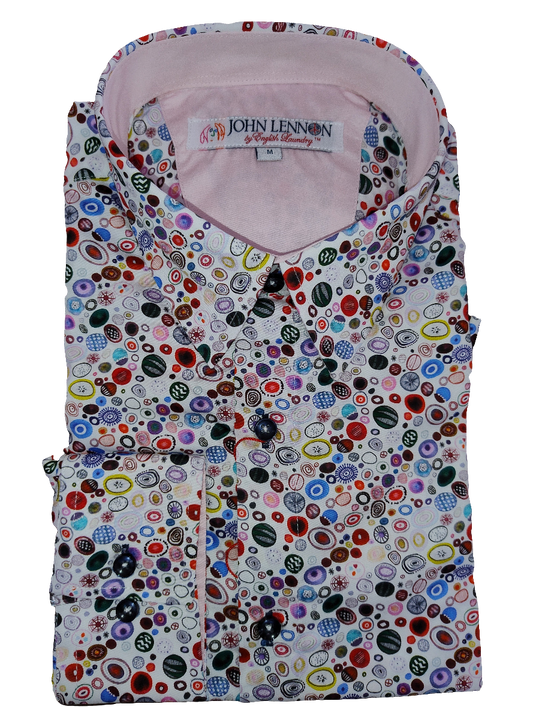 John Lennon Coloured Shapes Pink Multi Long Sleeve Shirt