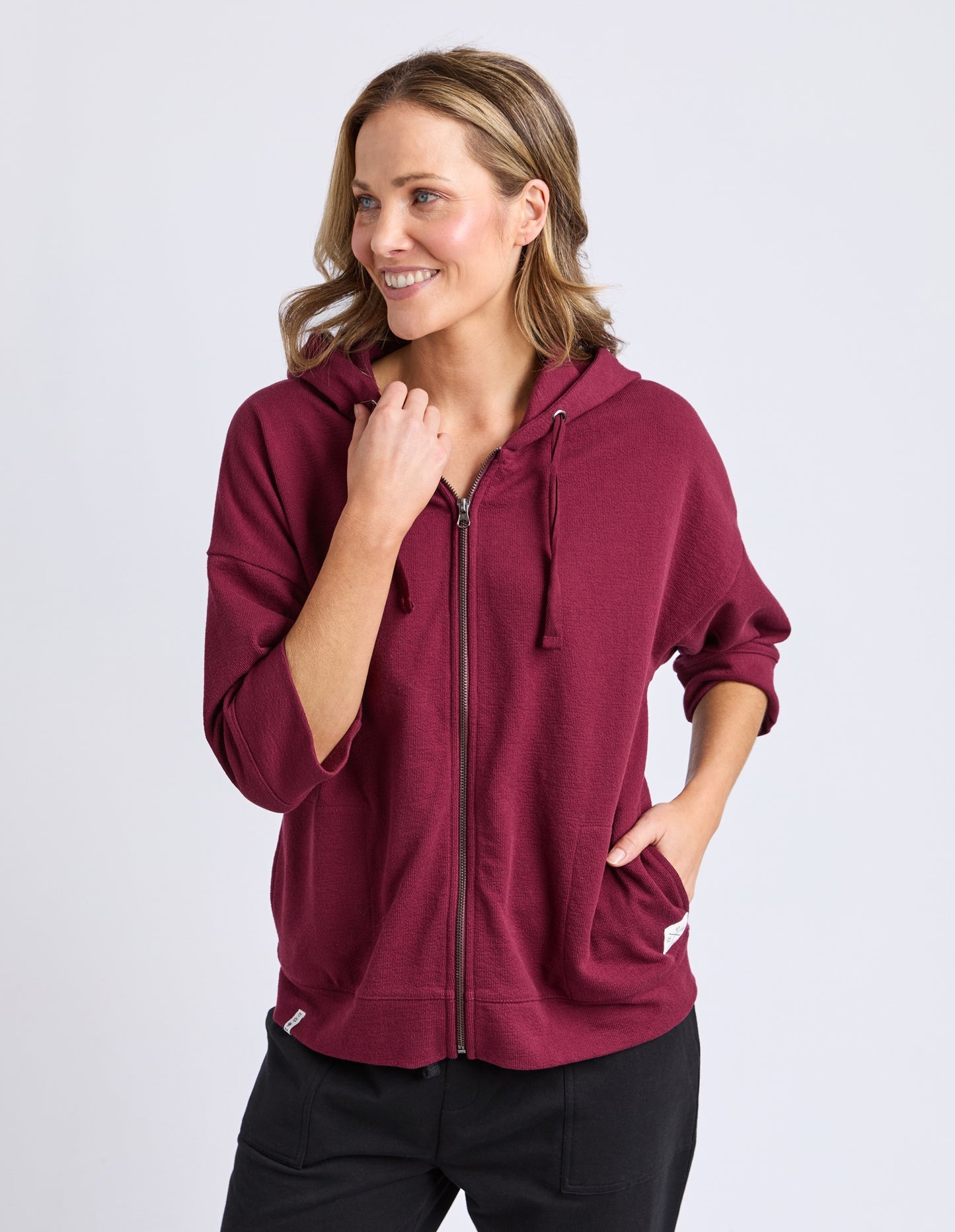 Elm Beachy Zip Hoodie-Plum