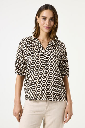 Garcia Short Sleeve Printed Blouse - Soft Kit