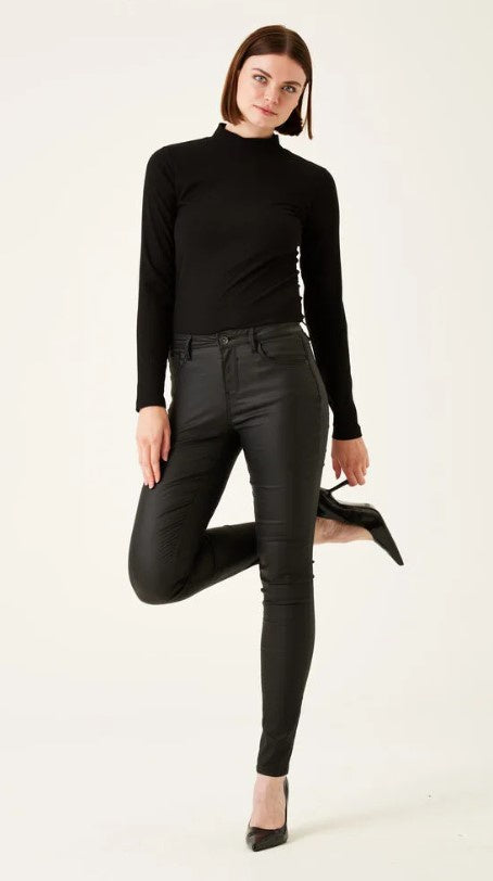 Garcia Celia Superslim Leather Look High Waist Pants - Black