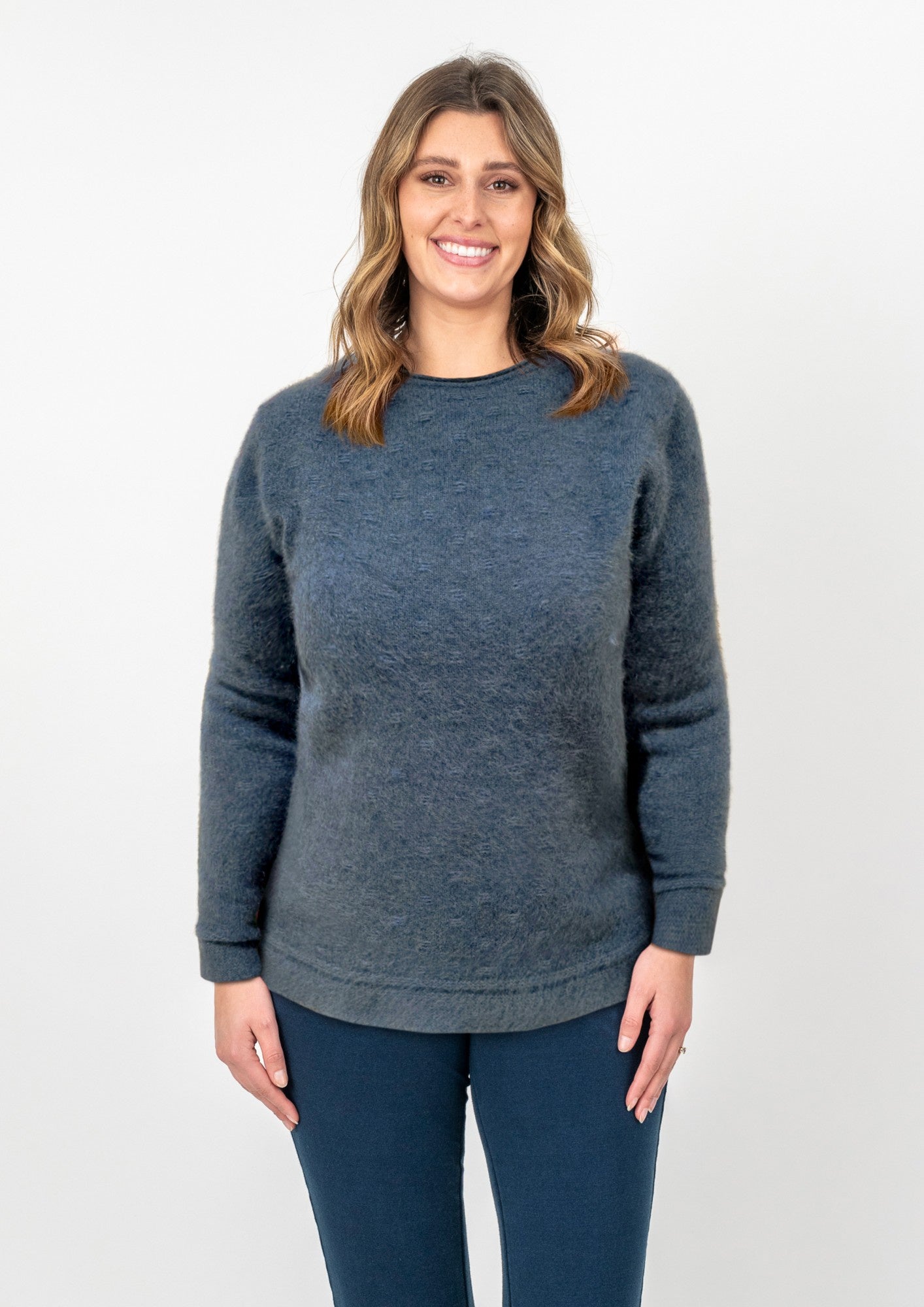 Maglia Crew Neck Wool Blend Jumper - Denim