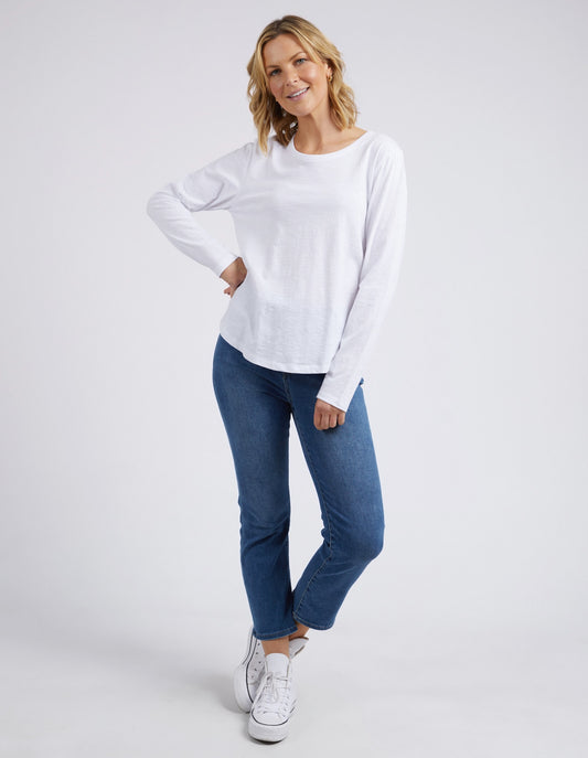 Elm Everyday Long Sleeve Tee-White