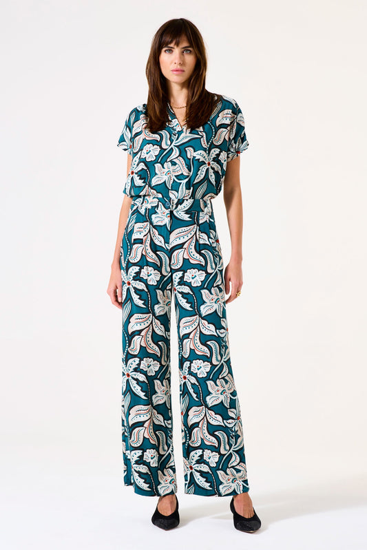 Garcia Blue Floral Straight Leg Pants