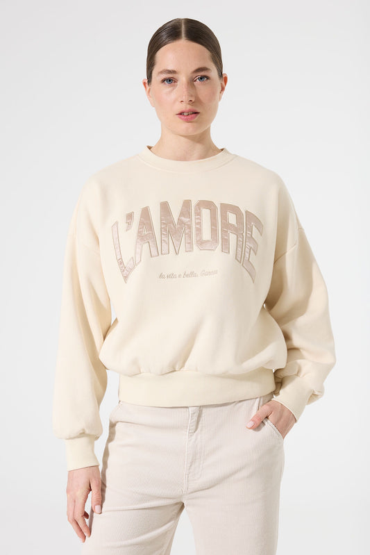 Garcia Ladies L'Amore Off White Cotton Sweater