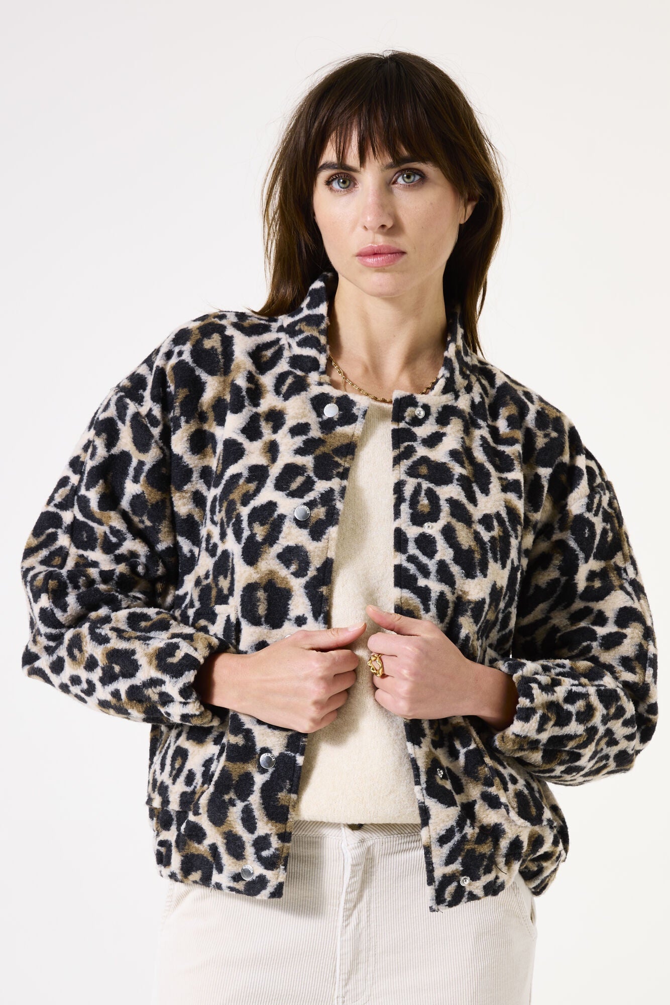 Garcia Women's Leopard Print Bomber Jacket