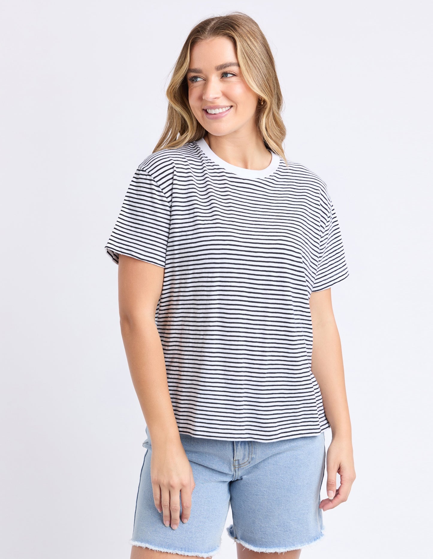 Foxwood Hutch Stripe Tee - Black & White