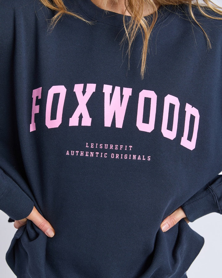 Foxwood Interval Crew - Navy/Neon Pink