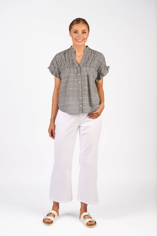 Knewe Addison Top - Black Check