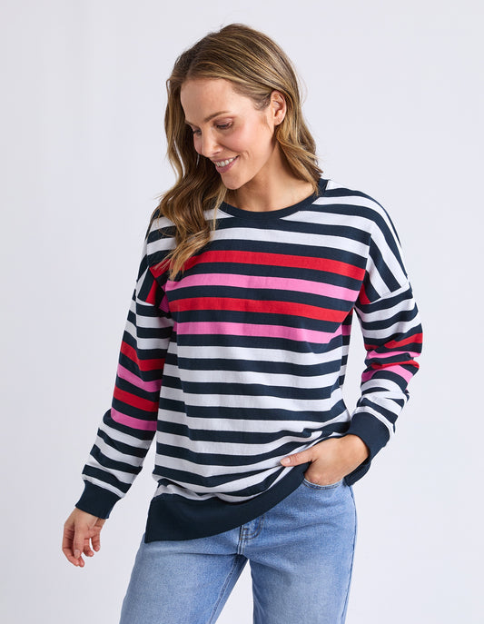 Elm Lollipop Crew - Navy & White Stripe