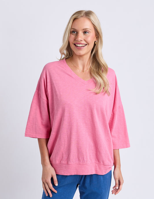 Elm Mazie Vee Neck - Pink Lemonade
